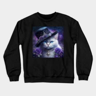 Magician White British Shorthair Cat Crewneck Sweatshirt